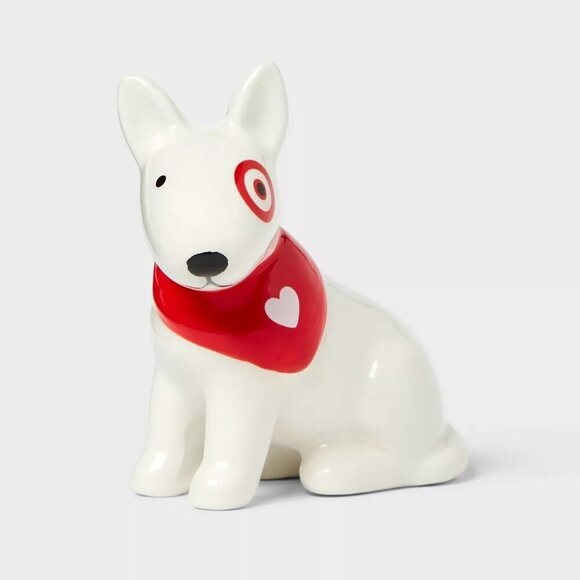 Target Spritz Valentine's Day Ceramic Target Bullseye Dog & Poodle Pink Set - Picture 3 of 8